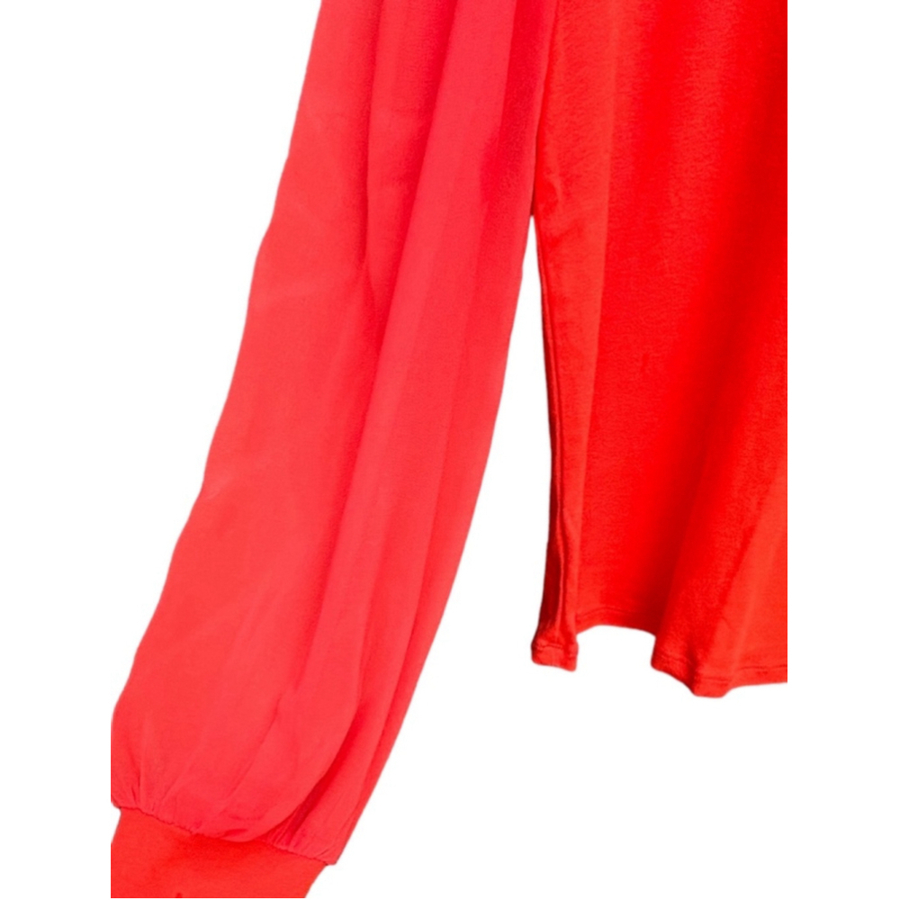 Sanctuary Long Sheer Sleeve Crew Neck Tunic Style Top Woman’s Size Large - Picture 3 of 9
